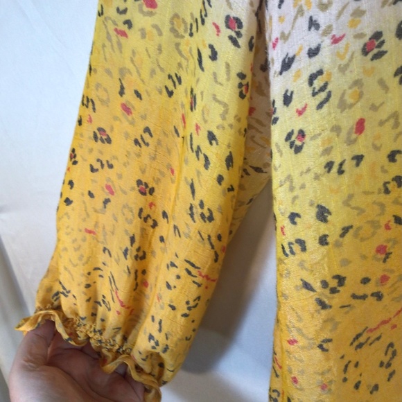 Zac And Rachel Women’s Ombre Yellow Shirt Size 2XL button up casual boho retro - Picture 7 of 13